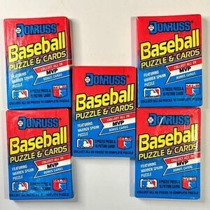 (5) 1989 Donruss Baseball Card Wax packs-possible Ken Griffey Jr RC
